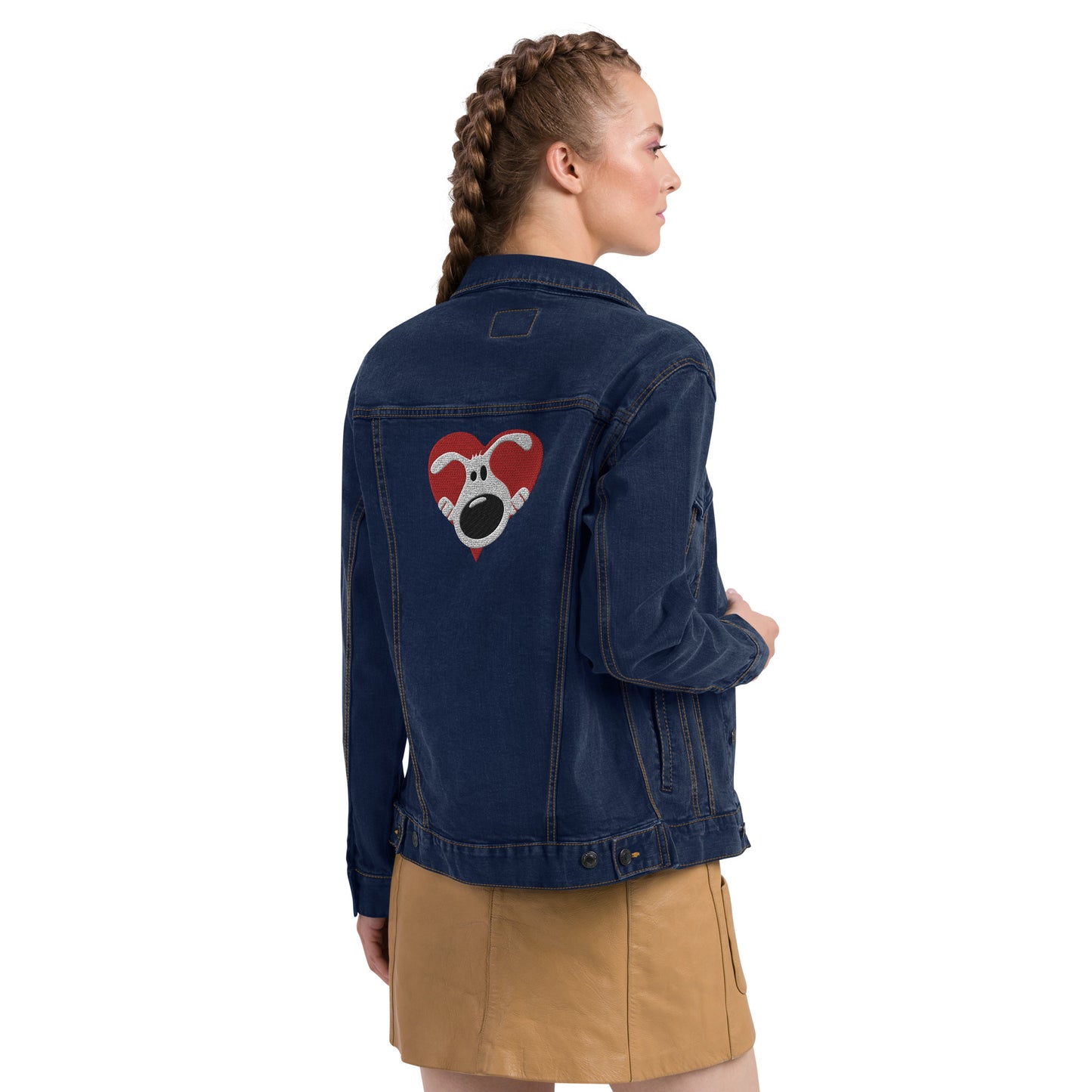 Embroidered Heart Denim Jacket