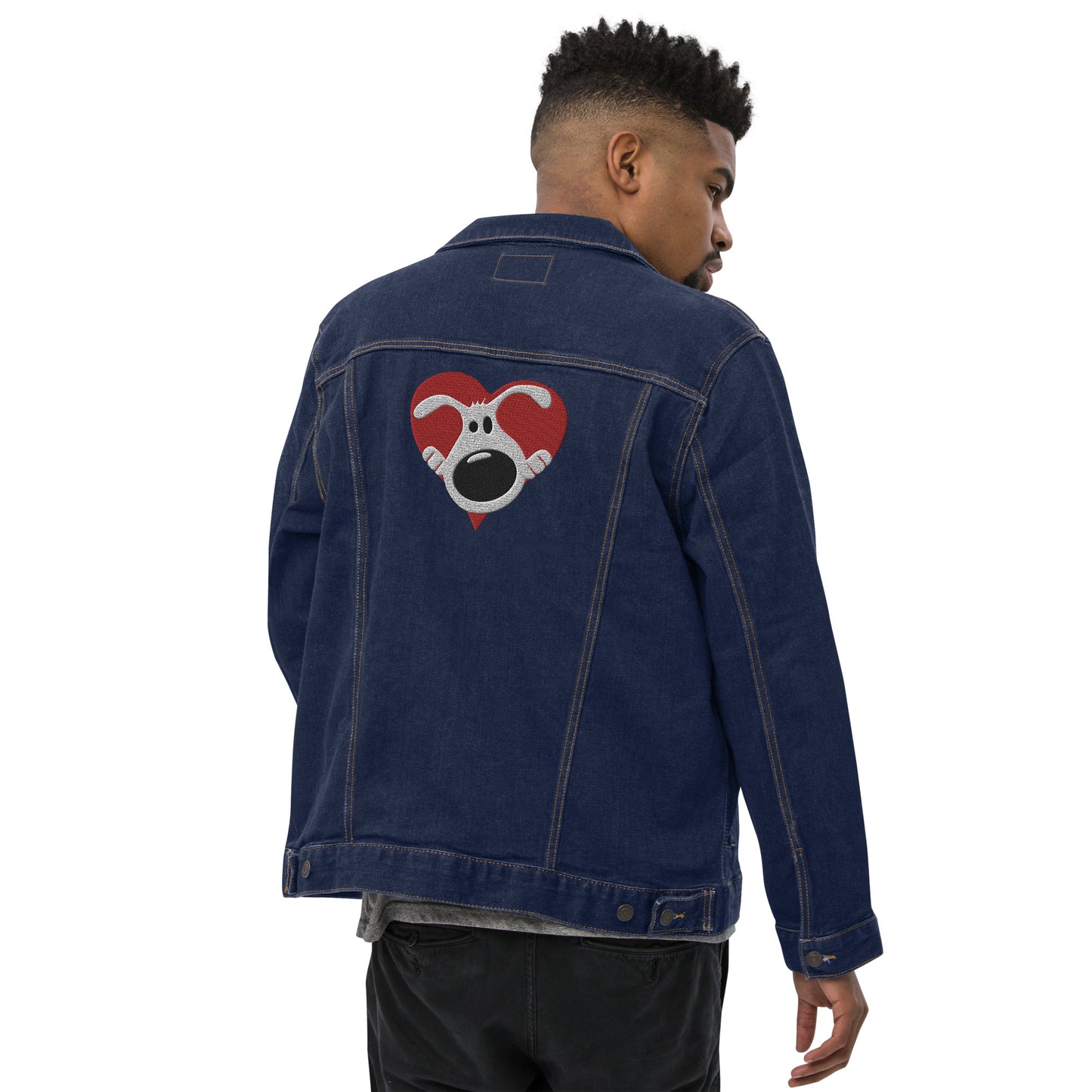 Embroidered Heart Denim Jacket