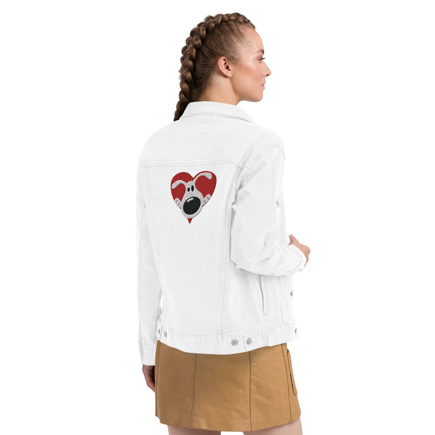 Embroidered Heart Denim Jacket