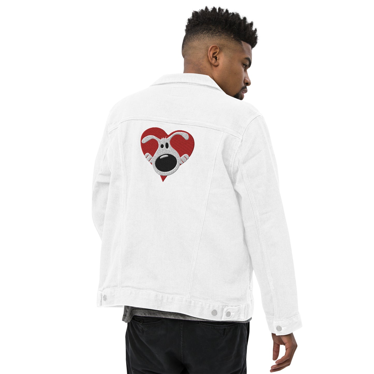 Embroidered Heart Denim Jacket