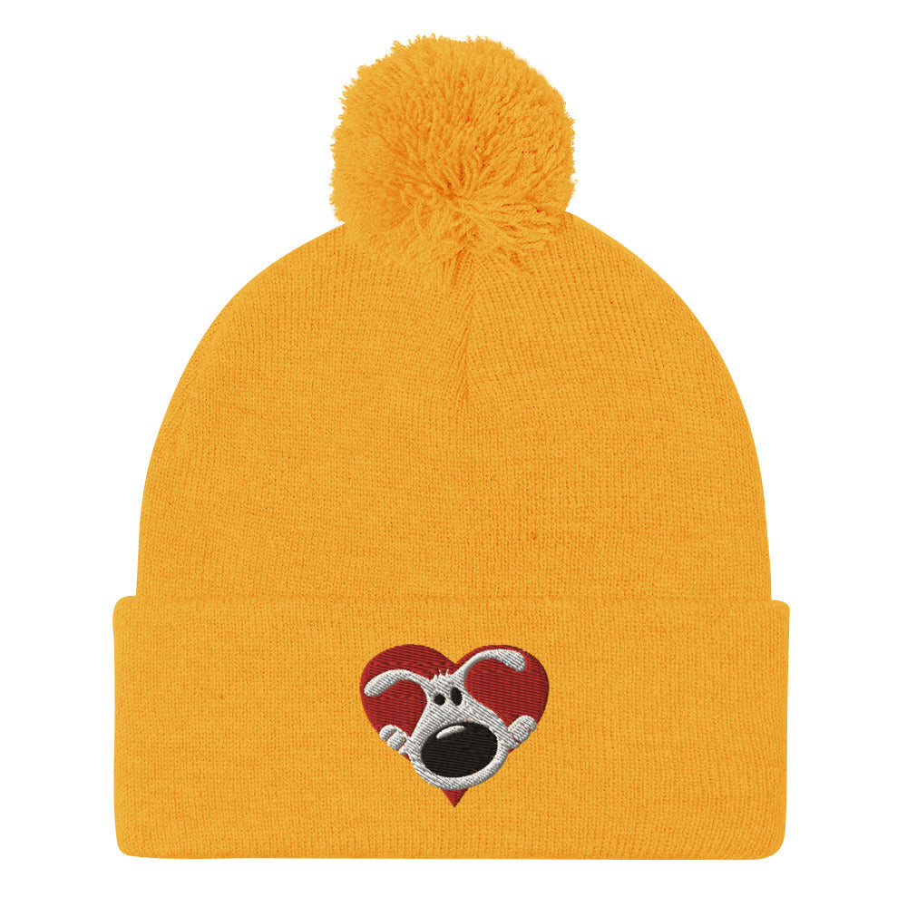 Heart Pom-Pom Beanie