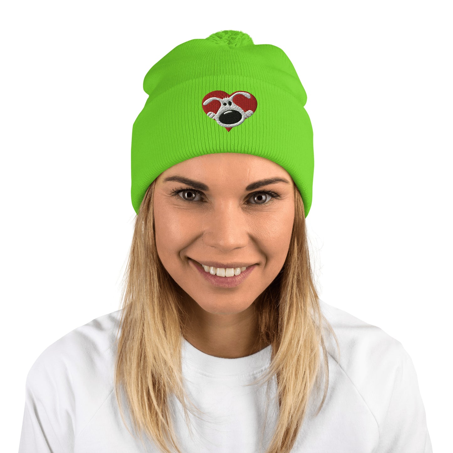 Heart Pom-Pom Beanie