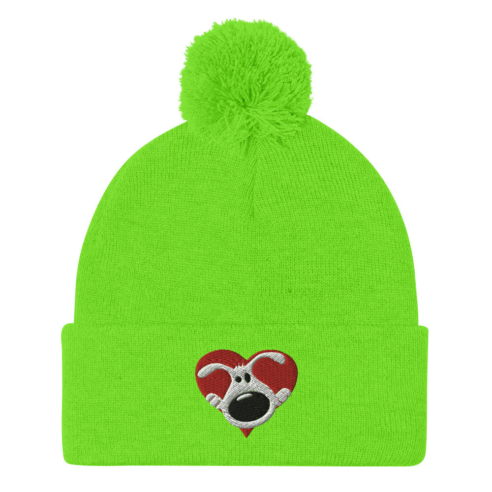 Heart Pom-Pom Beanie